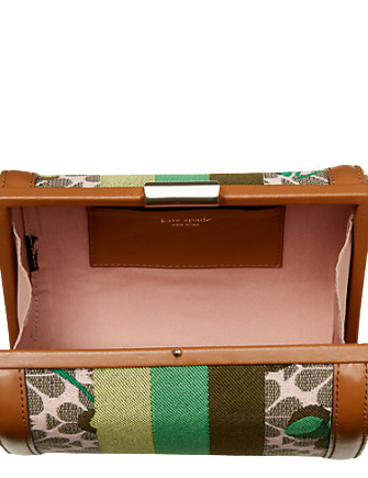 Kate Spade New York Spade Flower Jacquard Bijou Cherry Tricolor Stripe Medium Crossbody