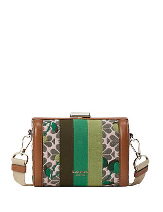 Kate Spade New York Spade Flower Jacquard Bijou Cherry Tricolor Stripe Medium Crossbody