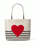Kate Spade New York Yours Truly Heart Stripe Hallie Tote