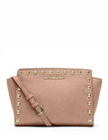 Michael Michael Kors Selma Medium Studded Saffiano Messenger