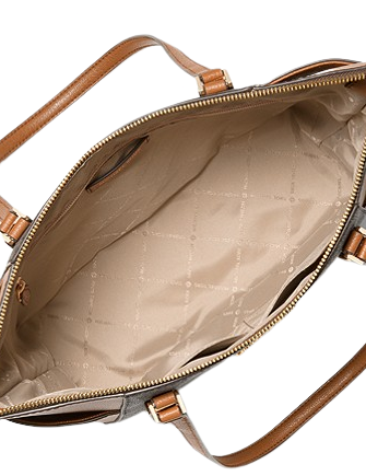 Michael Michael Kors Charlotte Large Logo and Leather Top Zip Tote Bag