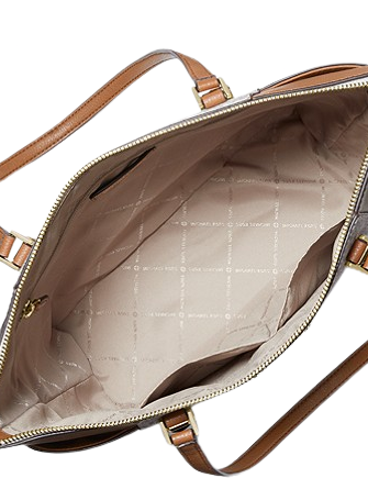 Michael Michael Kors Charlotte Large Logo and Leather Top Zip Tote Bag