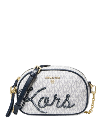 Michael Michael Kors Jet Set Charm Signature Oval Camera Crossbody