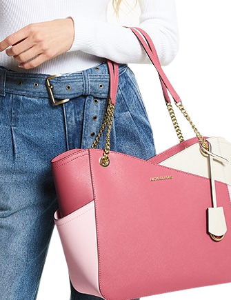 Michael Michael Kors Jet Set Large Color-Block Saffiano Leather Tote Bag
