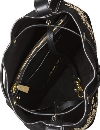 Michael Michael Kors Cary Embellished Bucket Crossbody