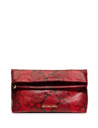 Michael Michael Kors Daria Foldover Python Embossed Clutch