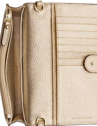 Michael Michael Kors Metallic Pebble Leather Phone Crossbody